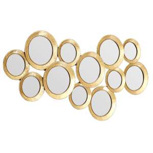 Martico Multi Circle Wall Bedroom Mirror In Gold Frame - UK