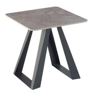 Martin Sintered Stone End Table In Dark Grey - UK