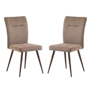 Mason Mocha Fabric Dining Chairs With Wenge Legs In Pair - UK