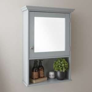 Catford Wall Mounted Mirrored Bathroom Cabinet In Grey And - UK