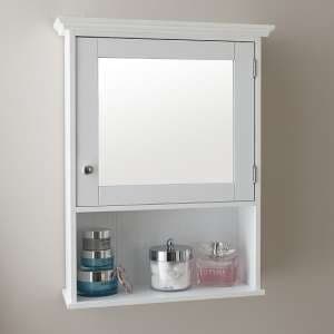 Catford Wall Mounted Mirrored Bathroom Cabinet In White - UK