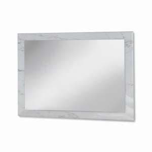 Mayon Bedroom Mirror In White Marble Effect Wooden Frame - UK