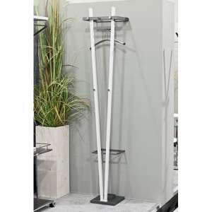 Mcdowell Metal Coat Stand With Umbrella Stand In White - UK
