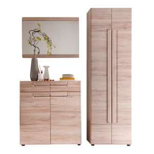Melay Wooden Hallway Furniture Set 11 In San Remo Light Oak - UK
