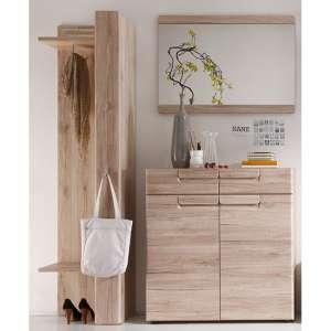 Melay Wooden Hallway Furniture Set 3 In San Remo Light Oak - UK