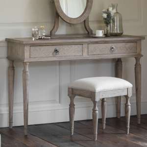 Mestiza Wooden Dressing Table With 2 Drawers In Natural - UK