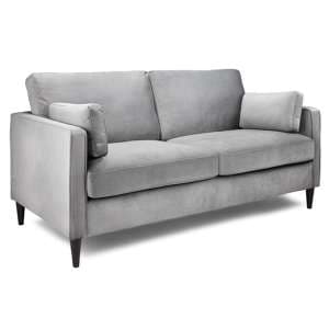 Manichean Plush Velvet 3 Seater Sofa In Grey - UK