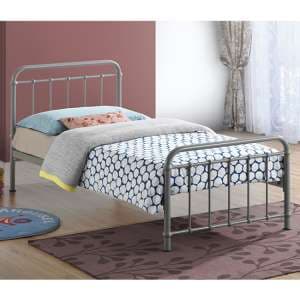 Miami Victorian Style Metal Single Bed In Pebble - UK