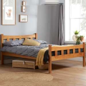 Miamian Wooden Small Double Bed In Antique Pine - UK