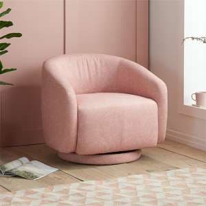 Mickey Doodle Fabric Childrens Swivel Accent Chair In Pink - UK