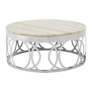 Midtown Round Marble Top Coffee Table With Steel Frame - UK
