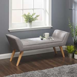 Mopeth Fabric Upholstered Window Seat Bench In Grey - UK