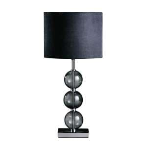 Miscona Black Fabric Shade Table Lamp With Chrome Base - UK