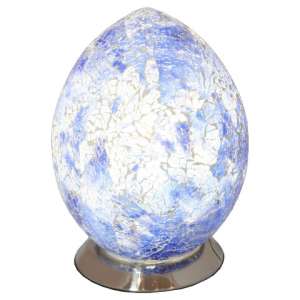 Mosaic Blue Egg Lamp - UK
