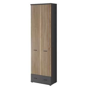 Moena Wooden Hallway Storage Cabinet Tall 2 Doors In Anthracite - UK