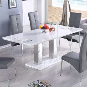 Monton Small Extending High Gloss Dining Table In White - UK