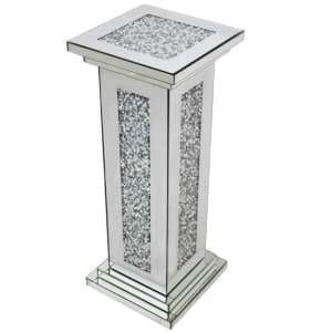 Montrez Mirrored Tall Pillar Side Table - UK