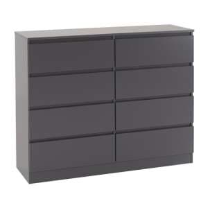 Mcgowan Wooden Chest Of Drawers In Grey With 8 Drawers - UK