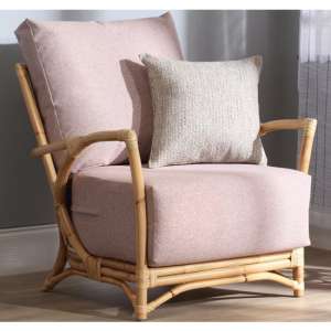 Morioka Rattan Armchair With Smooth Blush Seat Cushion - UK