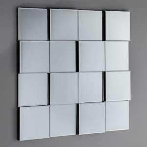 Motion Square Wall Bedroom Mirror In Silver - UK