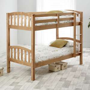 Mya Wooden Single Bunk Bed In Pine - UK