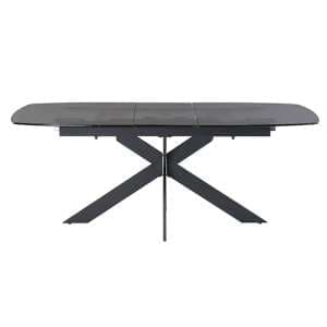 Natick Extending Bubble Glass Dining Table In Black - UK