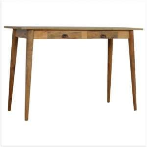 Ouzel Wooden Study Desk In Natural Oak Ish With 2 Drawers - UK