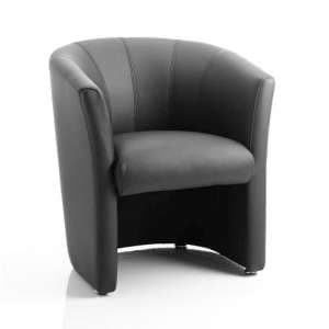 Neo Leather Single Tub Chair In Black - UK