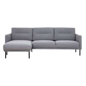 Nexa Fabric Left Handed Corner Sofa In Soul Grey With Black Legs - UK