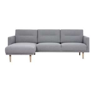 Nexa Fabric Left Handed Corner Sofa In Soul Grey With Oak Legs - UK