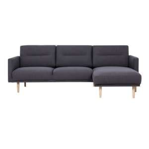 Nexa Fabric Right Handed Corner Sofa In Anthracite With Oak Legs - UK