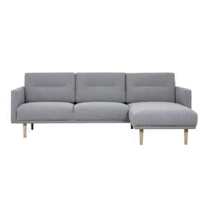 Nexa Fabric Right Handed Corner Sofa In Soul Grey With Oak Legs - UK