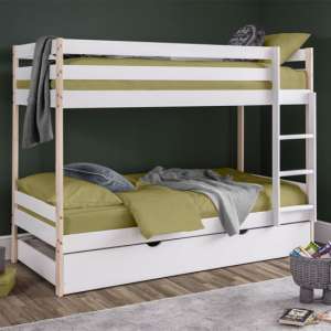 Naiser Wooden Bunk Bed With Guest Bed In White Lacquer - UK