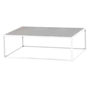 Oakhill Glass Top Coffee Table In Matt Stone And White - UK