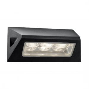 Oblong Outdoor Wall Light In Black With White LED - UK