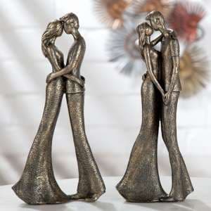 Ocala Polyresin Lovers Romance Sculpture In Bronze - UK