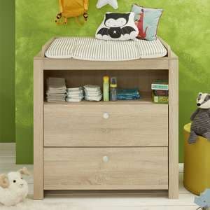 Oley Storage Cabinet With Changer Top In Sagerau Light Oak - UK