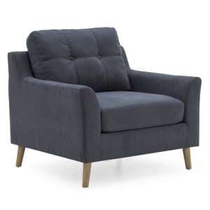 Olton Fabric Armchair With Wooden Legs In Charcoal - UK