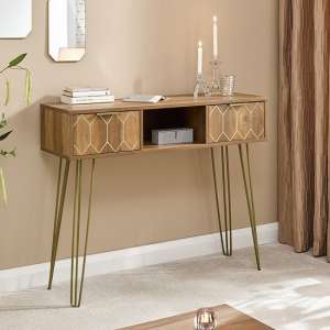 Ormskirk Console Table In Mango Wood Effect With 2 Drawers - UK