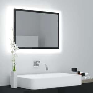 Ormond Gloss Bathroom Mirror In Black With LED Lights - UK