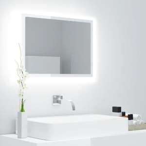 Ormond Gloss Bathroom Mirror In White With LED Lights - UK