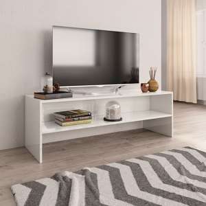 Orya High Gloss TV Stand With Undershelf In White - UK