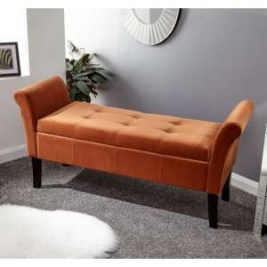 Otterburn Fabric Upholstered Window Seat Bench In Russet - UK