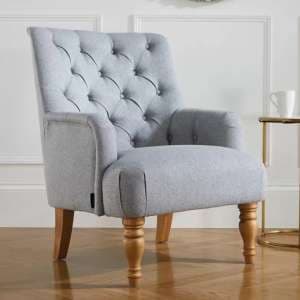 Padston Fabric Lounge Chaise Armchair In Grey - UK
