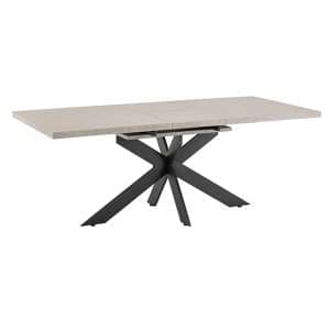 Palmer Extending Wooden Dining Table In Sand Ceramic Effect - UK