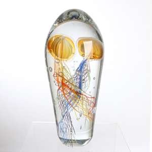 Paperweight Glass Medusa Design Sculpture In Gold - UK