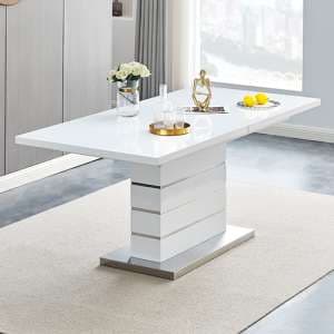 Parini Extendable High Gloss Dining Table Large In White - UK