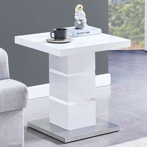 Parini Square High Gloss Lamp Table In White - UK