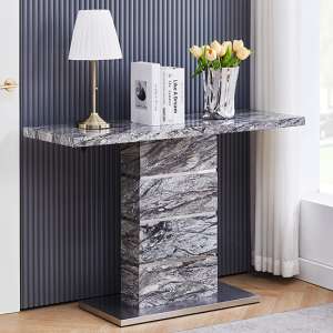 Parini High Gloss Console Table In Melange Marble Effect - UK
