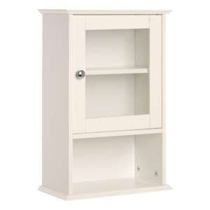 Partland Wooden Bathroom Wall Cabinet In White - UK